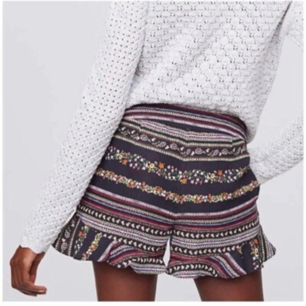 Floral Patterned Ruffle Shorts - Picture 2 of 7